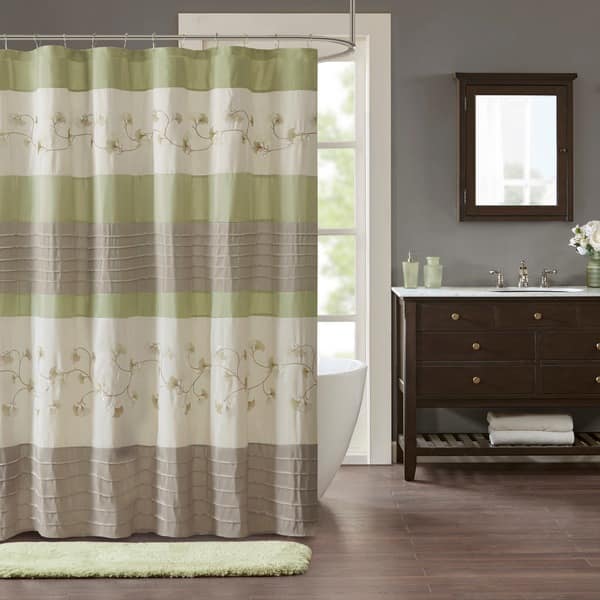 Shop Madison Park Rachel Green Embroidered Shower Curtain Free