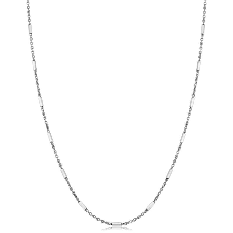 Fremada Italian Sterling Silver 1.25 millimeters Tube Station Rolo Necklace