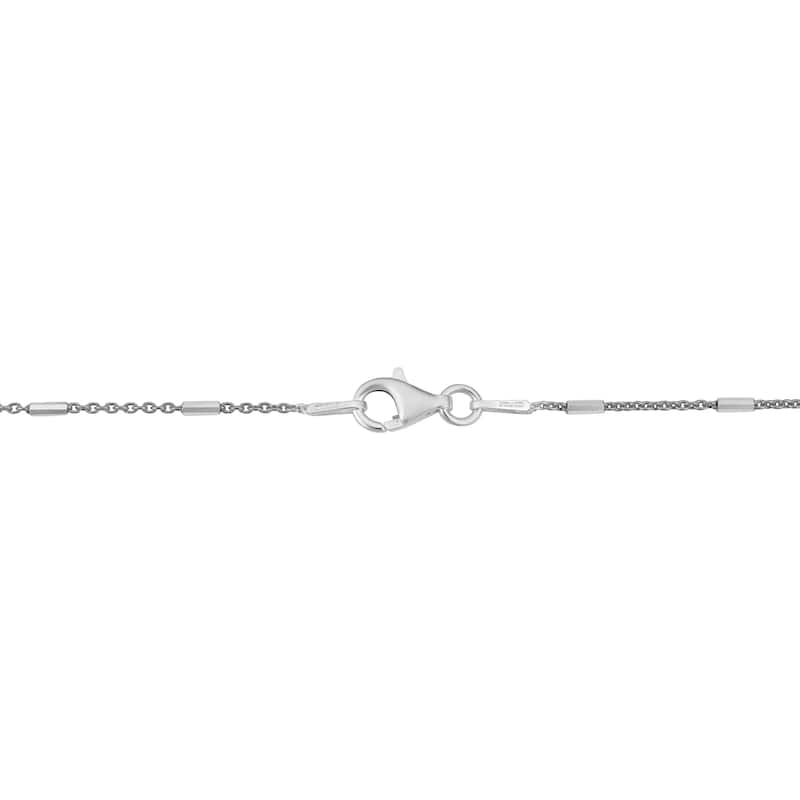 Fremada Italian Sterling Silver 1.25 millimeters Tube Station Rolo Necklace