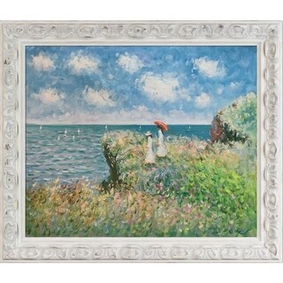 La Pastiche Claude Monet 'Cliff Walk At Pourville' Hand Painted Oil ...