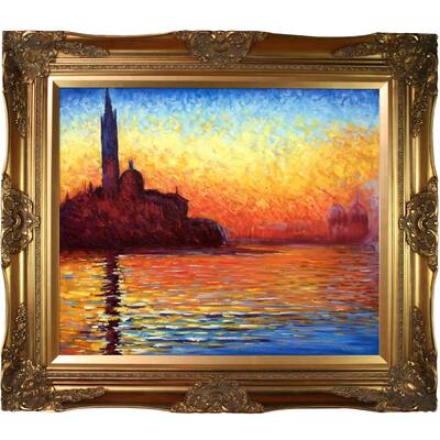 La Pastiche Claude Monet 'San Giorgio Maggiore by Twilight' Hand Painted Oil Reproduction