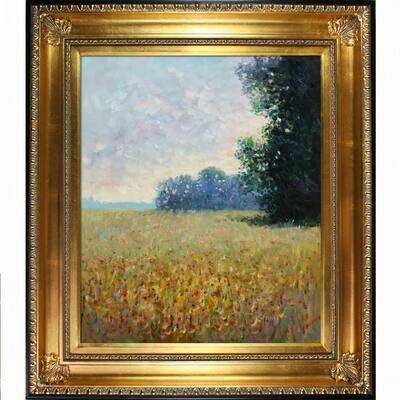 La Pastiche Claude Monet 'Champ d'avoine' (Oat Fields) Hand Painted Oil Reproduction