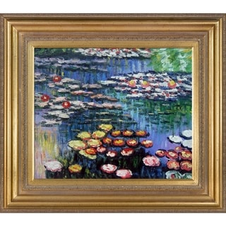 La Pastiche Claude Monet 'Water Lilies' (pink) Hand Painted Oil ...