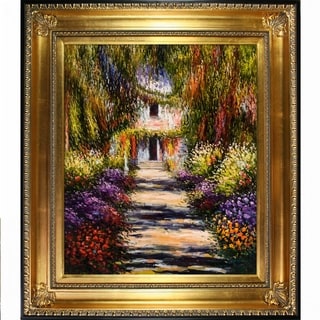 La Pastiche Claude Monet 'Garden Path at Giverny' Hand Painted Oil ...