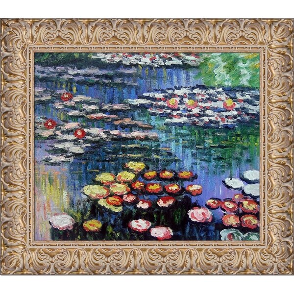 Claude Monet 'Water Lilies' (pink) Hand Painted Oil Reproduction