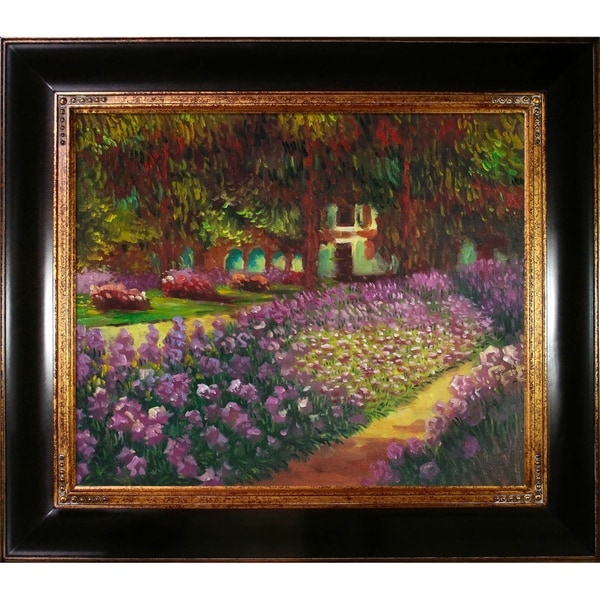 Claude Monet 'Artist's Garden at Giverny' Hand Painted Oil Reproduction