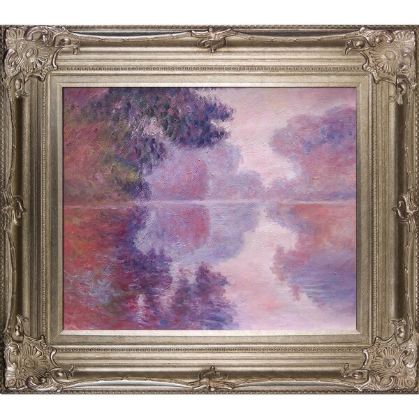 Claude Monet 'Misty Morning on the Seine' (pink) Hand Painted Oil Reproduction