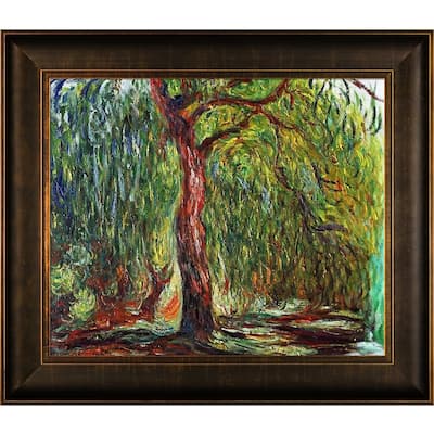 La Pastiche Claude Monet 'Weeping Willow' Hand Painted Oil Reproduction