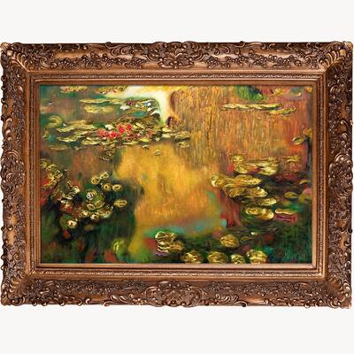 La Pastiche Claude Monet 'Water Lilies' (Luxury Line) Hand Painted Oil Reproduction