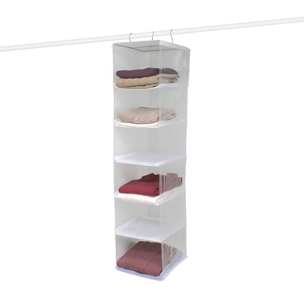 Shop Crystal Clear Pvc 6 Shelf Hanging Closet Organizer Free