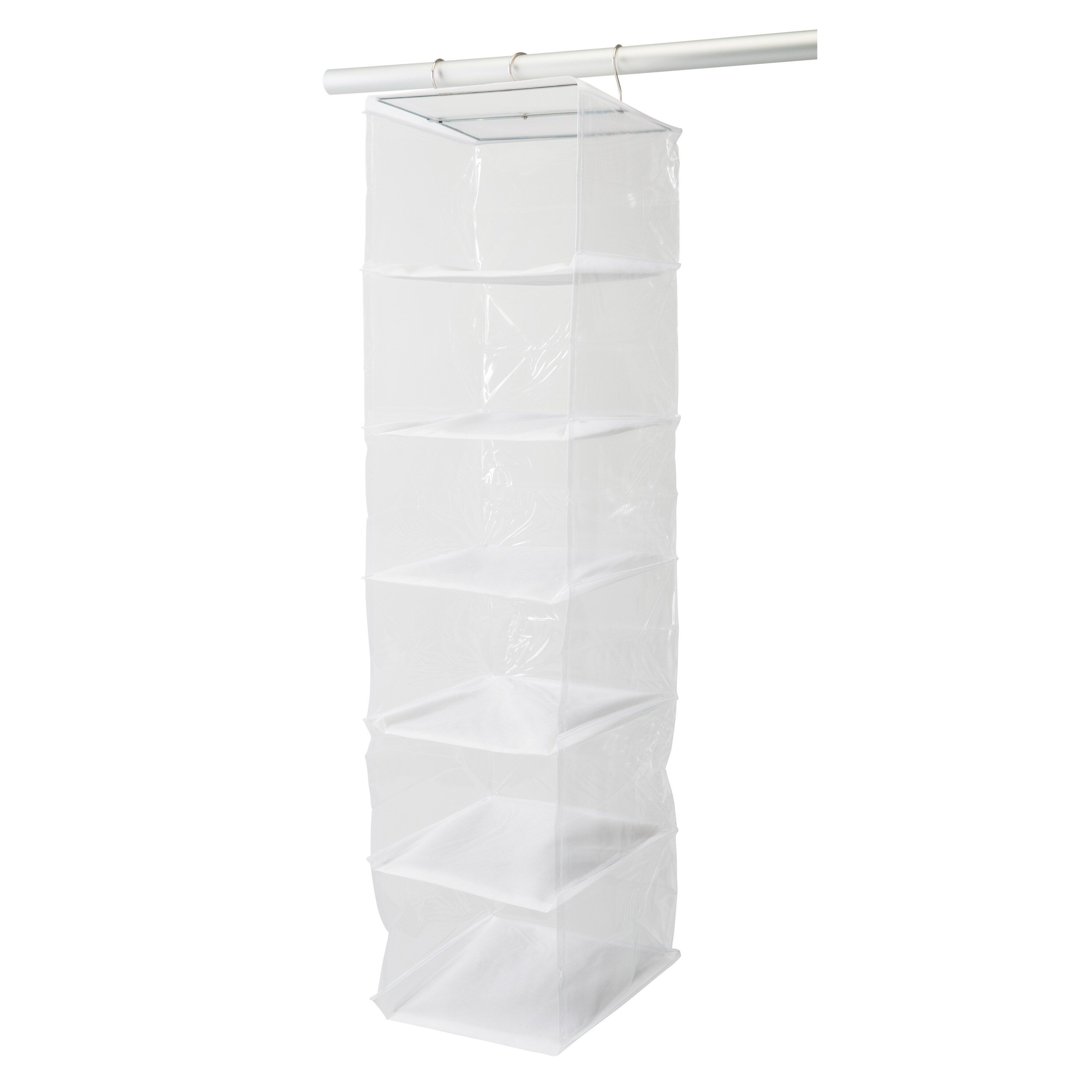 Shop Crystal Clear Pvc 6 Shelf Hanging Closet Organizer Overstock 19419674