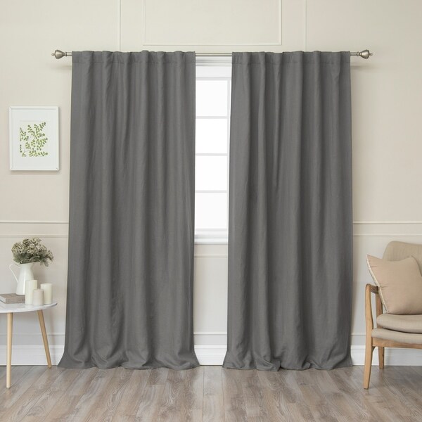 Shop Aurora Home Belgian Flax Linen Blackout Lined Curtain Panel