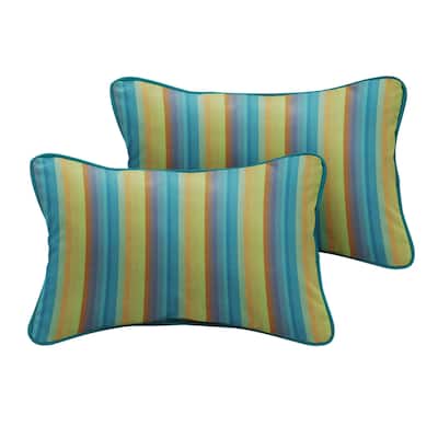Sunbrella Astoria Lagoon/ Spectrum Peacock Indoor/ Outdoor Pillow Set