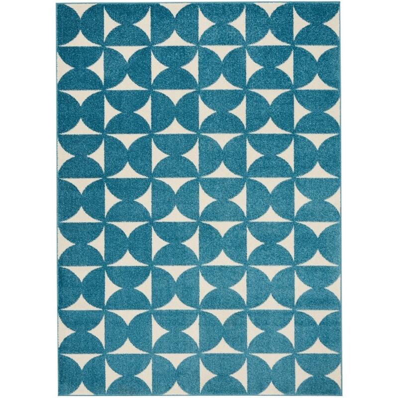 Nourison Harper Abstract Geometric Modern Area Rug - 8' x 10' - Blue - Runner/Rectangle