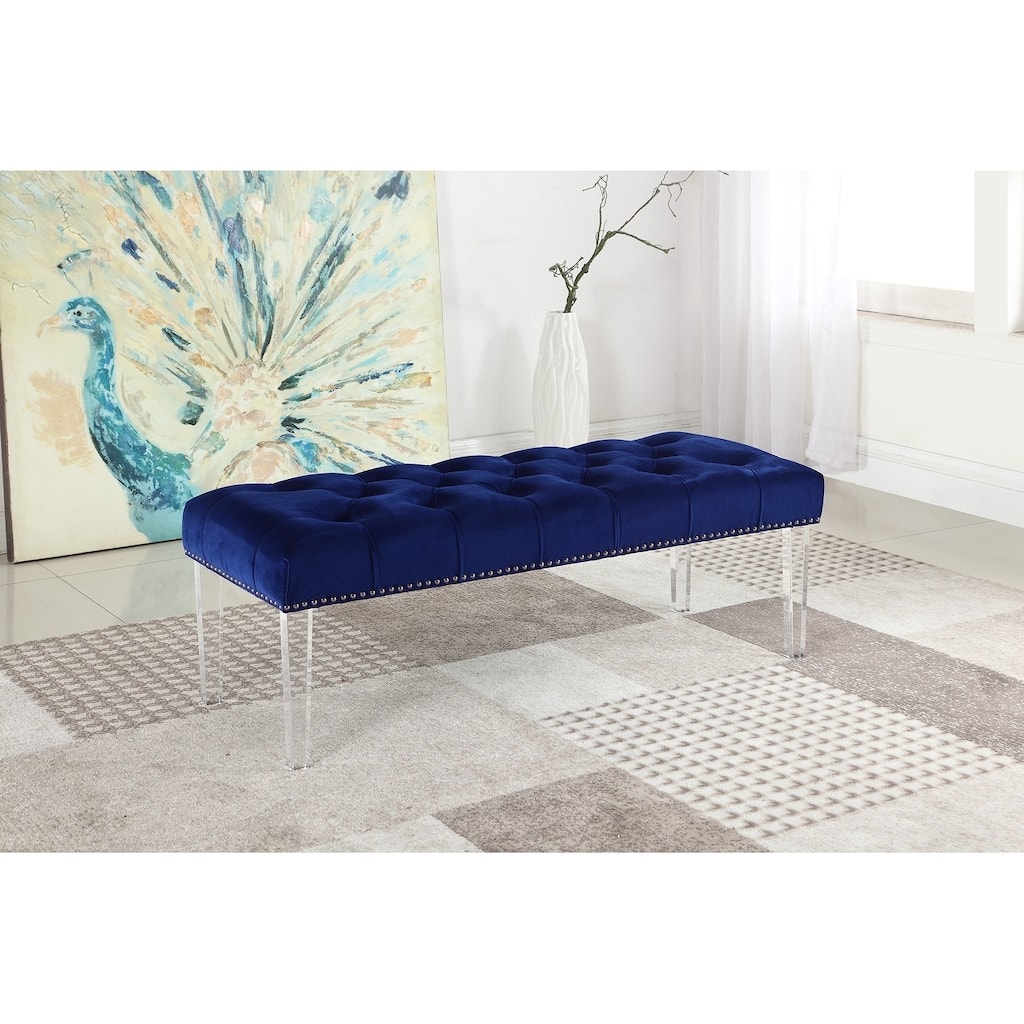 Best Master Furniture Velvet and Acrylic Accent Bench
