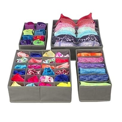 Sorbus Set of 4 Foldable Storage Drawer Dividers