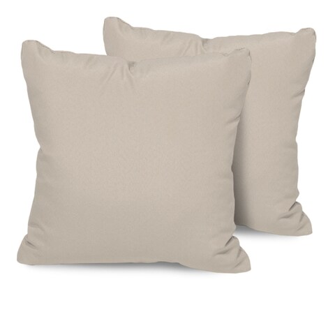 Beige Outdoor Throw Pillows Square Set of 2