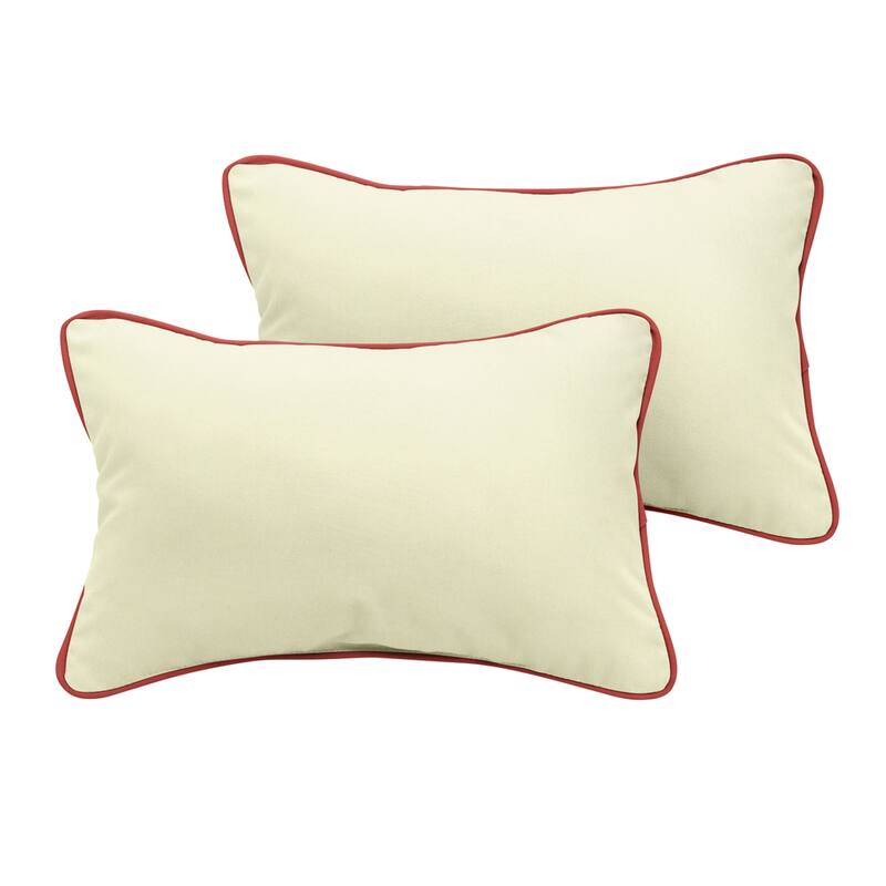 Sunbrella Canvas Natural/ Canvas Henna Indoor/ Outdoor Pillow Set