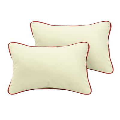 Sunbrella Canvas Natural/ Canvas Henna Indoor/ Outdoor Pillow Set
