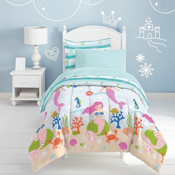 Dream Factory Mermaid Dreams 7-piece Bed in a Bag with Sheet Set