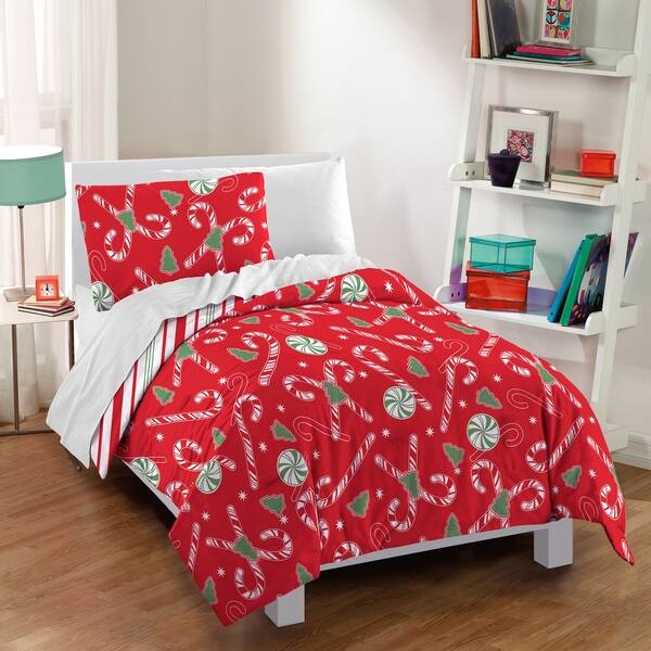 Shop Dream Factory Candy Cane 3 Piece Cotton Comforter Set Free