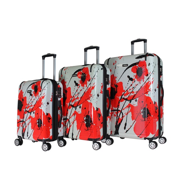 Shop World Traveler Floral 3-piece Hardside Spinner ...