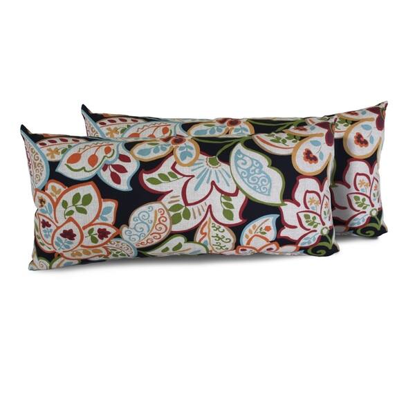 Villa Floral Outdoor Throw Pillows Rectangle Set of 2 Overstock