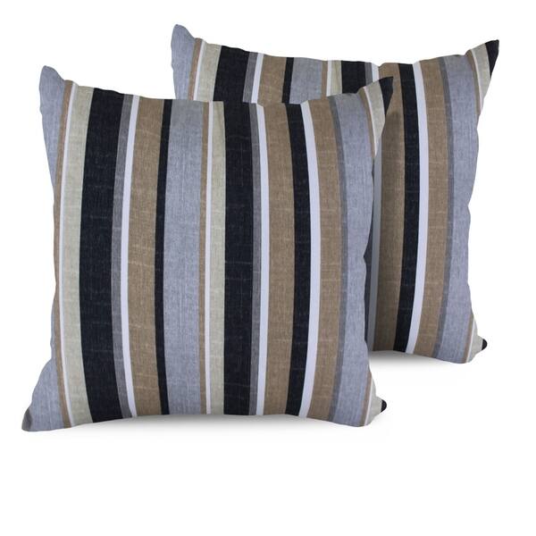 Gray Solid & Pattern 2-Piece Outdoor Throw Pillow Sets