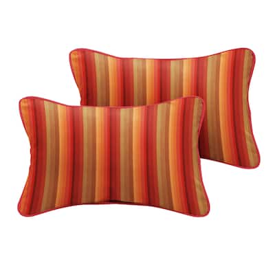 Sunbrella Astoria Sunset/ Dupione Crimson Indoor/ Outdoor Pillow Set