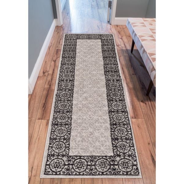 Well Woven Melbourne Modern Solid Blue Brown Runner Rug 2 X Well Woven Melbourne Modern Solid Blue Brown Runner Rug 2 X27