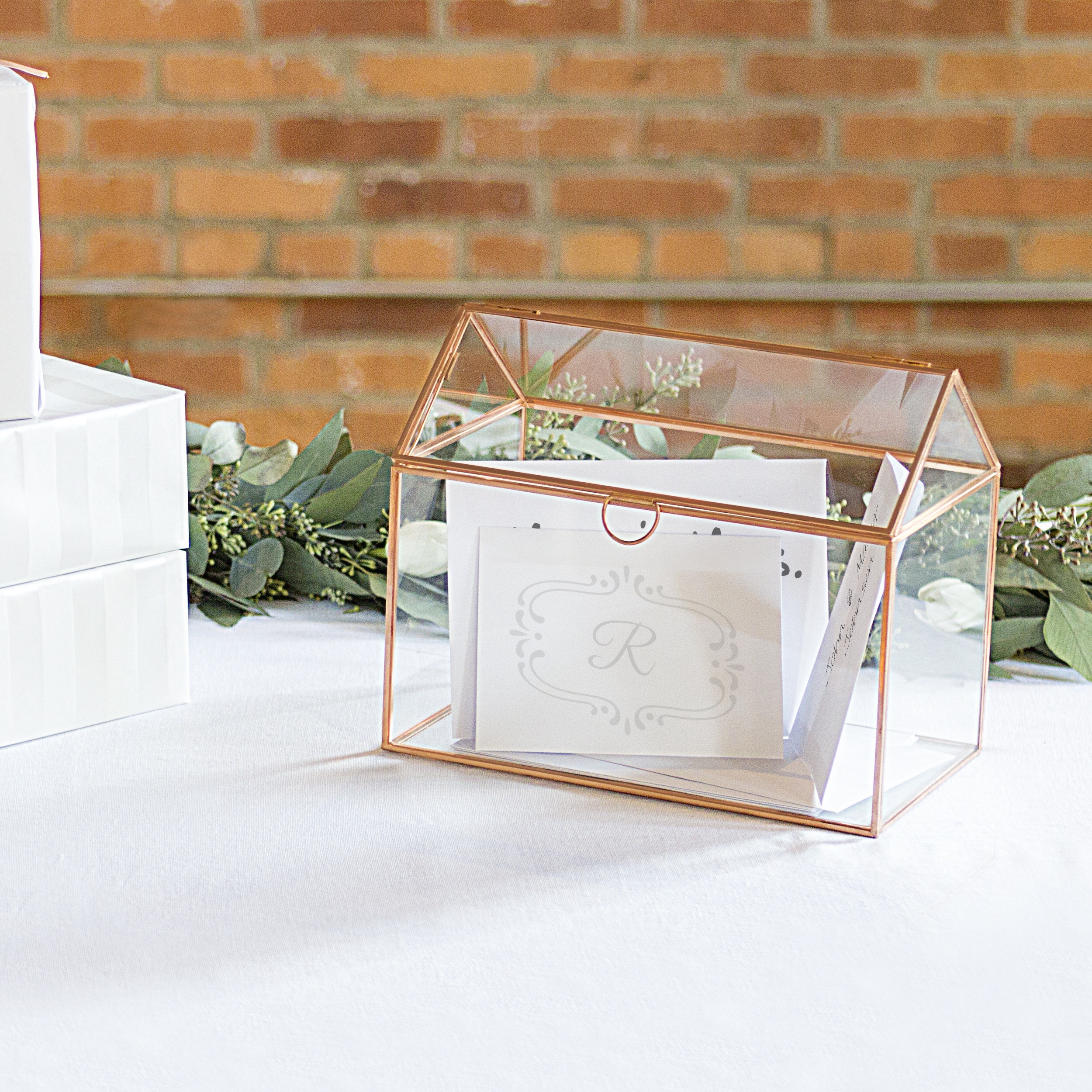 Shop Personalized Glass Terrarium Reception Gift Card Holder