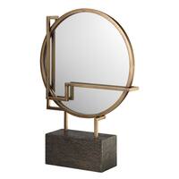 Uttermost Della Aged Black/Antiqued Champagne Finish Table Top Mirror - Antique Silver - 18.5x26.5x5.25