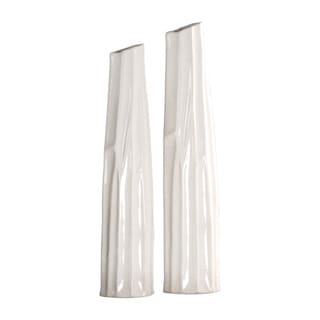 Uttermost Kenley Crackled White Vases (Set of 2)