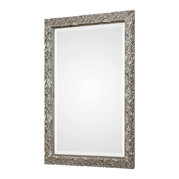 slide 2 of 4, Uttermost Evelina Silver Leaves Mirror - 24.625x34.625x1
