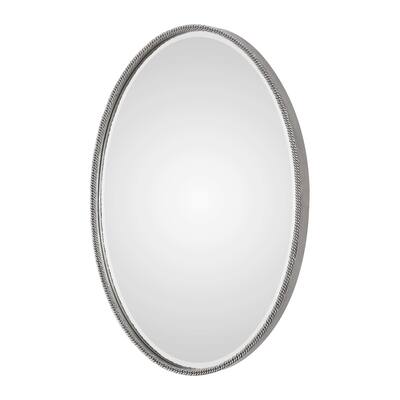 Uttermost Giana Silvertone Iron Oval Wall Mirror - Silver - 24.25x36.25x2.75