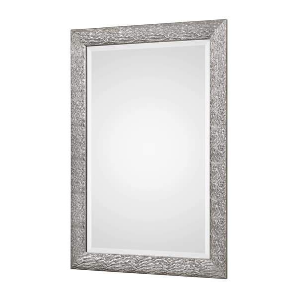 slide 2 of 4, Uttermost Mossley Metallic Silver Mirror - 29.5x41.5x1
