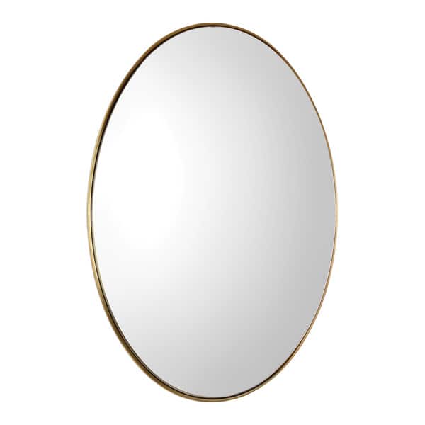 slide 2 of 8, Uttermost Pursley Steel/Wood/Glass Oval Mirror - 20x30x2.25