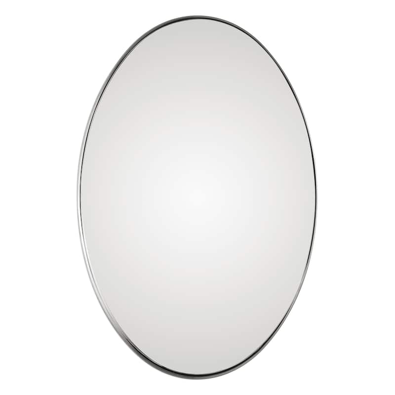 Uttermost Pursley Steel/Wood/Glass Oval Mirror - 20x30x2.25
