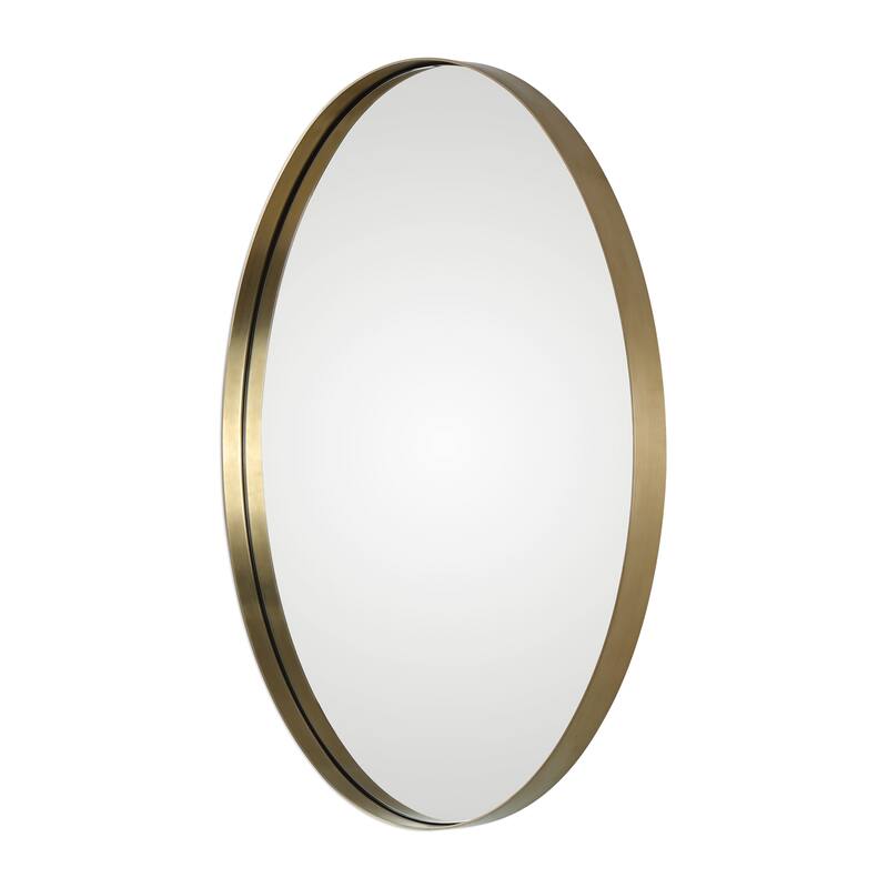 Uttermost Pursley Steel/Wood/Glass Oval Mirror - 20x30x2.25