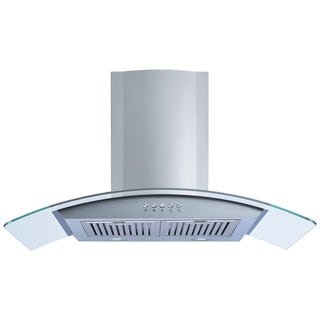 Winflo 36" Convertible Stainless Steel Glass Wall Mount Range Hood ...