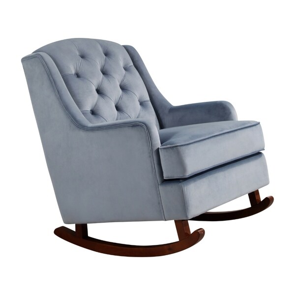 grey velvet rocking chair