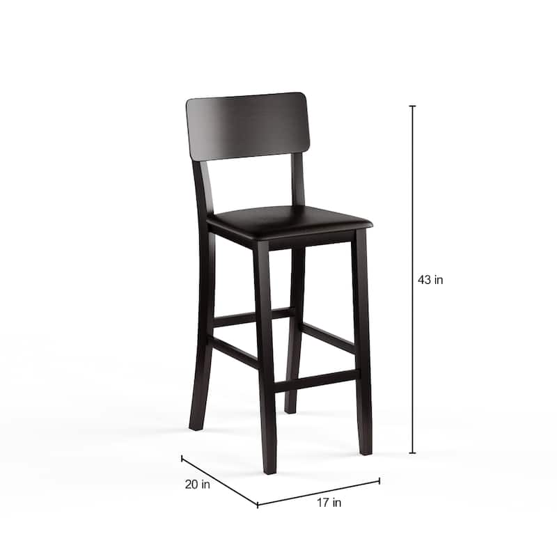 Linon Lovell Black Stationary Bar Stool - N/A