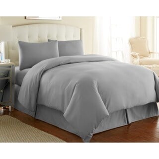 Shop Hemstitch 400 Thread Count Solid Cotton 3-Piece Duvet Cover Set ...