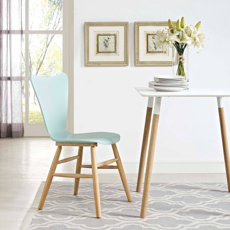 Cascade Wood Dining Chair - 20.5"l x 18.5"w x 33.5"h - 20.5"l x 18.5"w x 33.5"h - Light Blue