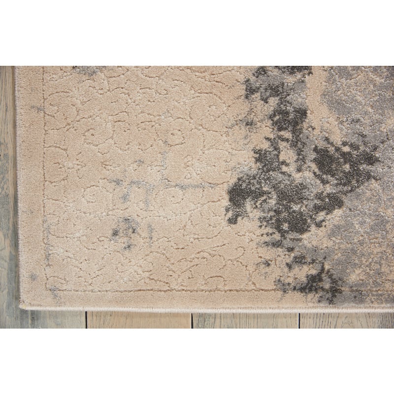 Heritage Abstract Modern Beige Grey Area Rug