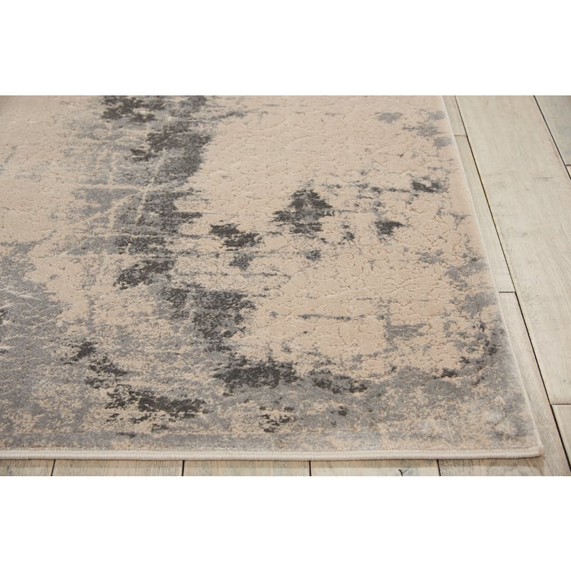 Heritage Abstract Modern Beige Grey Area Rug
