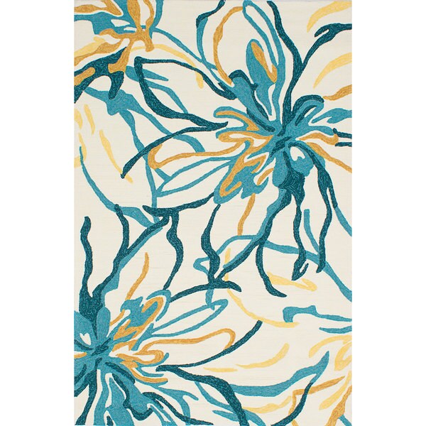 eCarpetGallery Riviera TQ1 Blue/Ivory Rug - 7'6 x 9'6