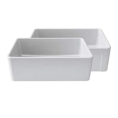 LaToscana 30" x 19" Reversible Farmhouse Fireclay Sink - 30" x 19" x 10"