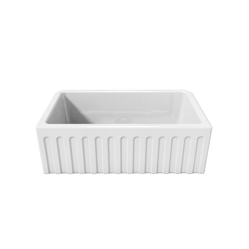 LaToscana 30" x 18" Reversible Farmhouse Fireclay Sink - 30" x 18" x 10"