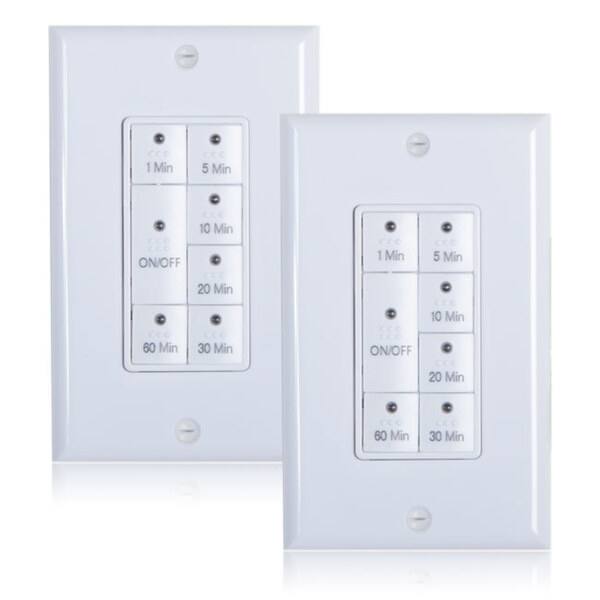 7 Day Digital Outlet Timer with Two US Socket Outlets [ETL Listed] 125V/15A  - White